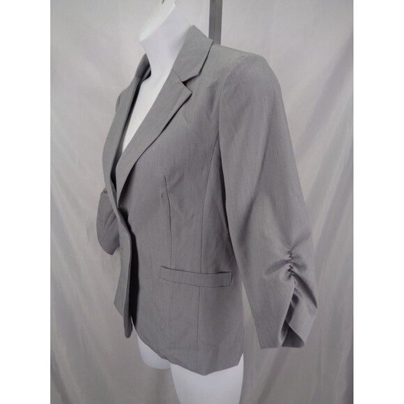 Elleven Gray Ruched 3/4 Sleeve Blazer Jacket Size Medium New - Picture 3 of 11
